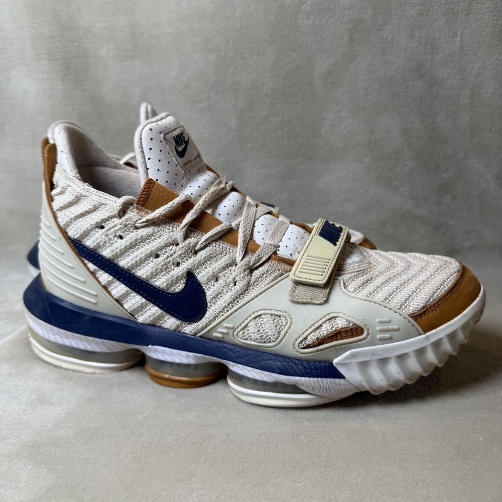 Size 10 - Nike LeBron 16 Air Trainer Medicine Ball Tan, White, Blue - Picture 2 of 10